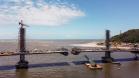 Imagem mostra obras da Ponte de Guaratuba.