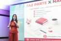 Palestrante fala durante o evento. 
