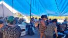 Tenda das pessoas que tiveram suas casas atingidas.