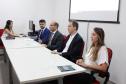 Na imagem temos o Vice-Corregedor Geral Dr. Enrique Gonçalves, Dra. Eduado Abraão, Dr. Dylliardi Alessi  e  Dra. Roberta Picussa falando com os novos defensores. 