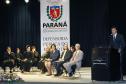 Governador Beto Richa dá posse à primeira defensora pública-geral do Paraná, Josiane Fruet Bettini Lupion, e a nove defensores oriundos da Secretaria da Justiça, que passam a integrar o novo órgão - em 25 de outubro de 2011.