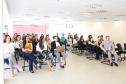 Alunas e alunos da PUCPR Toledo durante a fala do defensor público dr. Erick Lé Palazzi Ferreira.