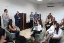 Alunas e alunos da PUCPR Toledo durante a fala do defensor público-geral, dr. Eduardo Abraão.