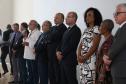 Nesta quinta-feira (30), o defensor público-geral do Estado do Paraná, Dr. Eduardo Abraão; a defensora pública e coordenadora do Núcleo Itinerante das Questões Fundiárias e Urbanísticas (NUFURB), dra. Olenka Lins; e o ouvidor-geral, Thiago Hoshino, participaram do lançamento do Grupo de Trabalho dos Povos e Comunidades Tradicionais do Paraná.