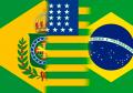 A primeira bandeira representa o 1º e o 2º Reinado do Brasil (1822 até 1889); a segunda bandeira é a provisória republicana (15 até 19 de novembro de 1889) e; a terceira é a bandeira atual brasileira. 