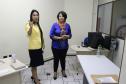 A secretária de Assistência Social, Família e Relações com a Comunidade de Foz do Iguaçu, Claudia Pereira, e a defensora pública-geral do Paraná, Josiane Fruet Bettini Lupion, visitam a futura sede a DPPR.
