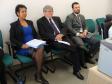 Os três candidatos que concorreram ao cargo de ouvidor: Maria de Lourdes Santa de Souza, Gerson da Silva e Fábio Henrique Araújo Martins.