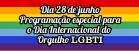 Cartaz da programação do Dia Internacional do Orgulho LGBTI