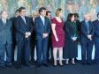 O presidente do Tribunal de Justiça do Paraná, desembargador Guilherme Luiz Gomes, o ministro da Justiça, José Eduardo Cardozo, o governador Beto Richa, a secretária estadual da Justiça, Cidadania e Direitos Humanos, Maria Thereza Uille Gomes, a defensora pública-geral do Estado, Josiane Fruet Bettini Lupion, e o vice-presidente do Tribunal de Justiça do Paraná, Paulo Roberto Vasconcelos.