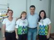 As assessoras jurídicas da DPPR Karin Hasse e Kátia Brüning, o governador Beto Richa e a assistente social Rosana Trauczinsky.