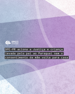 Imagem com um fundo com textura, cores no tom roxo e linha e formas geométricas. No centro da imagem está o logo da Defensoria na cor branca. Abaixo está o título da matéria, escrito em branco num fundo cinza escuro.