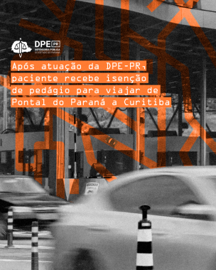Imagem de carros passando pelo pedágio e o título da matéria no canto esquerdo superior.