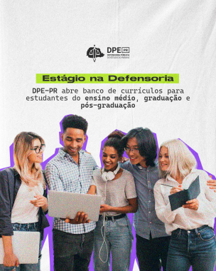 Imagem branca, com recorte de estudantes olhando um computador. Tem duas mulheres brancas e loiras, um homem e uma mulher negra e um homem asiático. Em cima, está o título da matéria. 