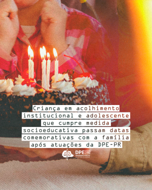 Imagem que mostra uma criança de frente para um bolo com velas acessas, segurado por outra pessoa. É possível ver apenas as mãos e o queixo da criança. A imagem tem tons de rosa e amarelo. Por cima da imagem está escrito o título da matéria.