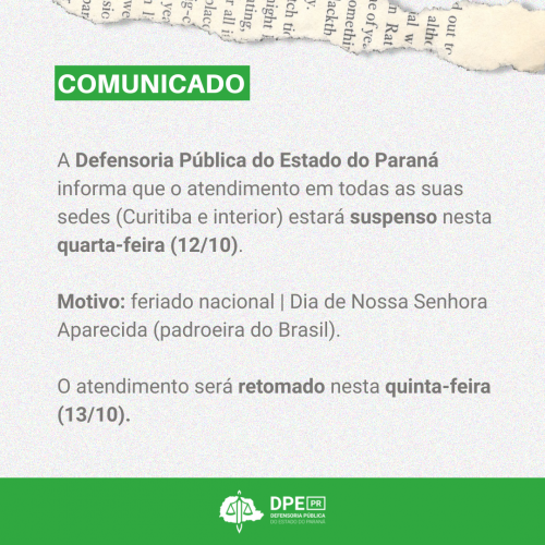 Comunicado - feriado 12.10
