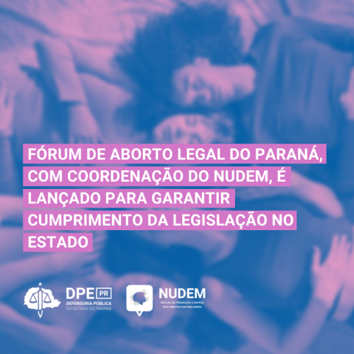 Fórum de Aborto Legal do Paraná é lançado com coordenação do Núcleo de Promoção e Defesa dos Direitos das Mulheres (NUDEM) da DPE-PR
