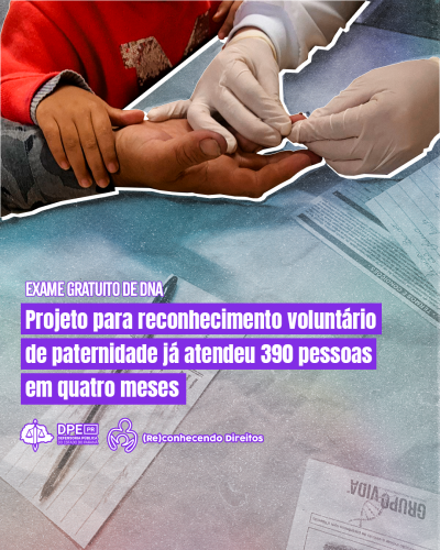 Imagem com foto de coleta de DNA para teste de paternidade.