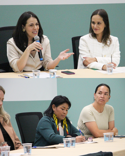 Imagem com fotos do primeiro encontro do Observatório da Violência contra as Mulheres Indígenas no Estado do Paraná.