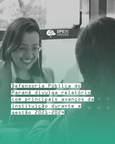 Imagem com foto de atendimento à usuária da DPE-PR.