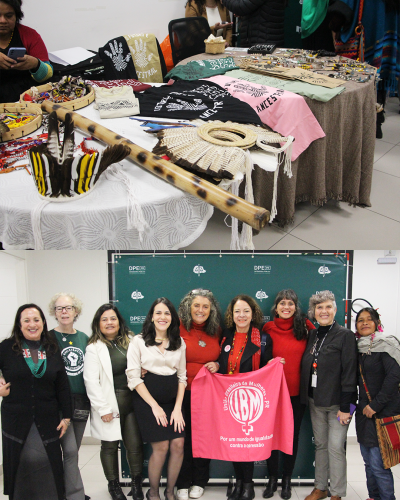 Imagem com fotos do primeiro encontro do Observatório da Violência contra as Mulheres Indígenas no Estado do Paraná.