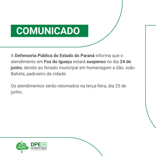 Imagem branca com texto sobre a suspensão.