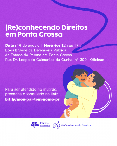 Imagem de um homem com a filha no colo e dando um beijo na bochecha. Fundo roxo.