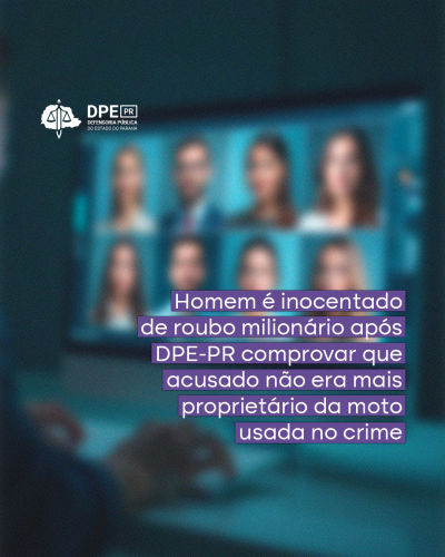 Imagem ao fundo, gerada por inteligência artificial, desfocada de computador com rostos de várias pessoas na tela e uma pessoa com as mãos no teclado. Sobrepondo, está o título da matéria.