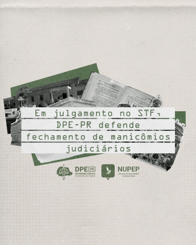 Imagem com arte, recortes sobre o manicômio judiciário.
