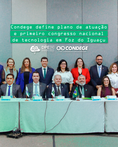 Imagem com fotos da reunião extraordinária do Condege, em Brasília.