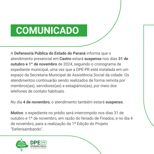 Imagem em formato comunicado, com fundo branco e detalhes em verde