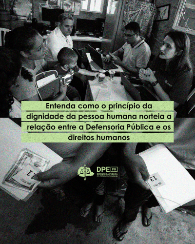 Imagem com fotos de atendimentos realizados pela DPE-PR.