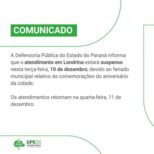Imagem com comunicado de suspensão de atendimento.