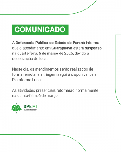 Imagem em formato comunicado, com a imagem com fundo branco e detalhes em verde claro.