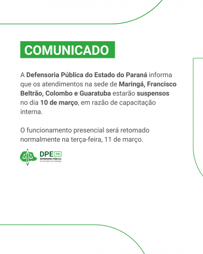 Imagem em formato comunicado com o fundo branco e detalhes em verde