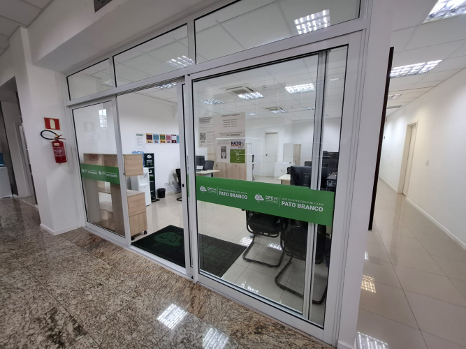 Fachada da sede da Defensoria Pública de Pato Branco