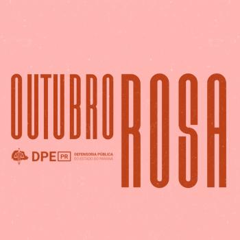 Imagem com um fundo rosa e o título "outubro rosa" em vermelho. A imagem é uma versão da capa da cartilha.