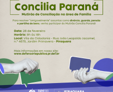 	Defensoria Pública do Paraná leva mutirões na área da Família a Almirante Tamandaré, Piraquara, Fazenda Rio Grande e Colombo