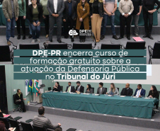 Imagem com fotos do curso sobre a atuação da Defensoria Pública no Tribunal do Júri.