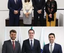 Imagem com foto dos defensores públicos do Paraná André Ribeiro Giamberardino, Matheus Munhoz, Bruno Muller, Lívia Brodbeck, Thaisa Oliveira dos Santos, e Pedro Piro Martins.