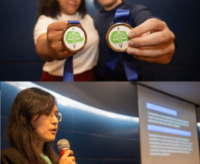 Imagens dos servidores participantes na palestra.