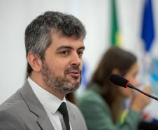 O Corregedor da Defensoria Henrique de Almeida Freire Gonçalves discursa na inauguração.