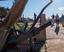 Imagem mostra estragos causados pelo tornado em Rio Bonito do Iguaçu. 