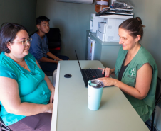 Atendimento da Dona Leideane, uma das moradoras de Rio Bonito do Iguaçu.