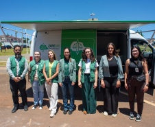 Equipe da DPE-PR hoje em Rio Bonito do Iguaçu, contando com a presença em campo da 1ªsubdefensora pública-geral, Lívia Brodbeck