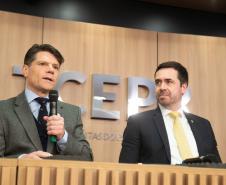Presidente do TCE discursa no evento.