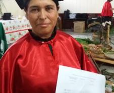 Formanda da 1ª turma de Operadores Em Direitos Étnicos E Coletivos Faxinalenses.