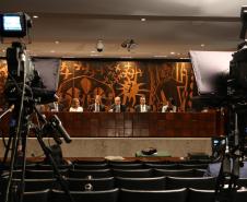 Mesa diretiva do evento