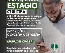 DPE-PR abre vagas de estágio para graduação e pós em Curitiba