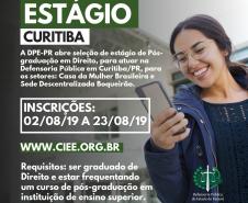DPE-PR abre vagas de estágio para graduação e pós em Curitiba