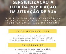 Além do lançamento oficial da cartilha “População em Situação de Rua: Cidadania, Direitos e Dignidade”, o evento contará com palestras. 